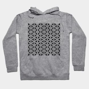 Black and white Flower of life pattern Hoodie